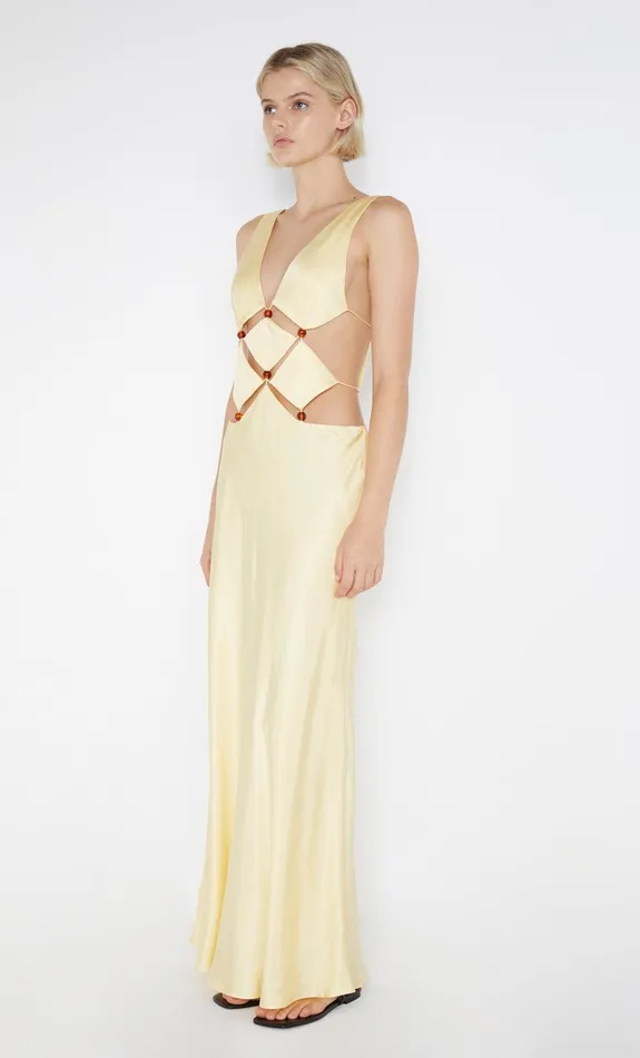 Bec Bridge Prom Dresses AGATHE DIAMOND DRESS Butter Yellow 8211 Women
