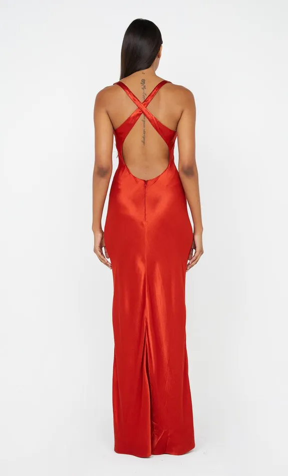 Bec Bridge Prom Dresses MAXINA CROSSOVER DRESS Crimson 8211 Women