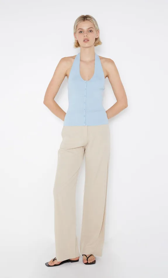 Bec Bridge Tops AMALFI HALTER KNIT TOP Dolphin Blue 8211 Women