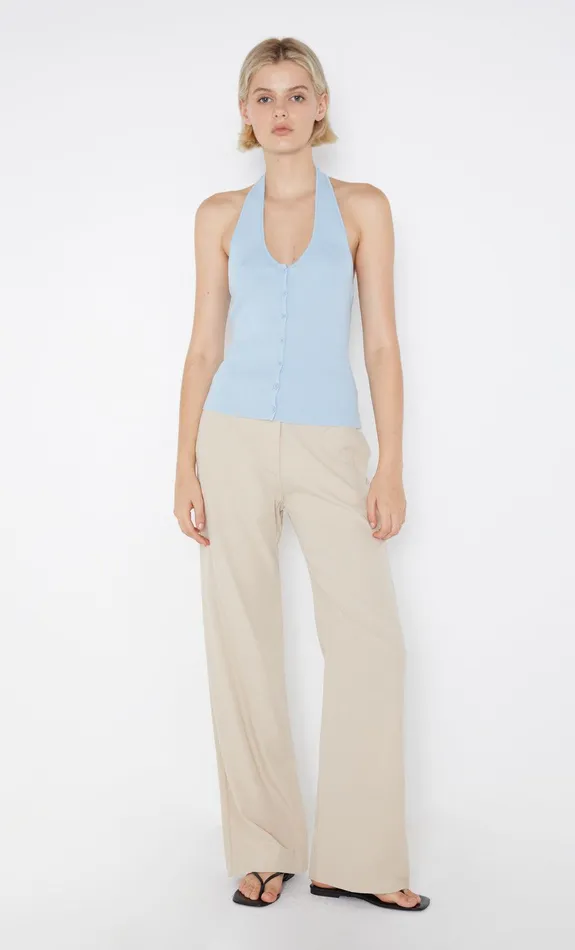 Bec Bridge Tops AMALFI HALTER KNIT TOP Dolphin Blue 8211 Women