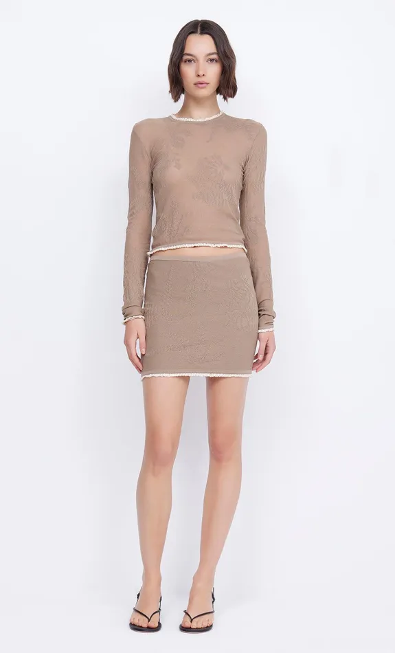 Bec Bridge Tops NAELLE CREW NECK KNIT TOP Taupe 8211 Women