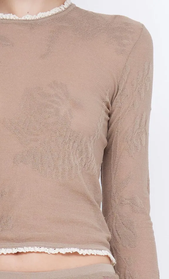 Bec Bridge Tops NAELLE CREW NECK KNIT TOP Taupe 8211 Women
