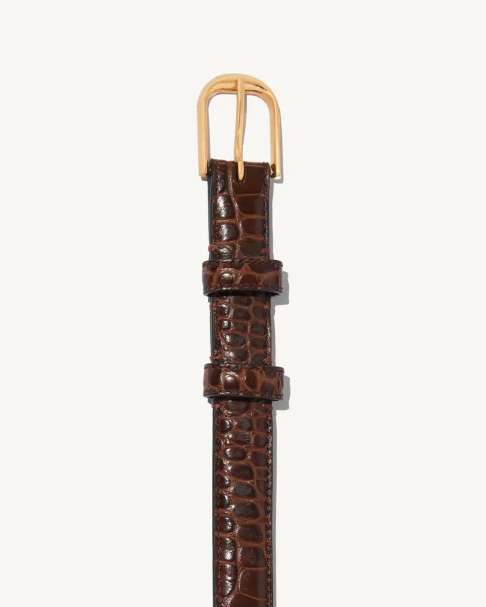 Belts and Accessories Nili Lotan Women JANE BELT Black WShiny Brass Buckle