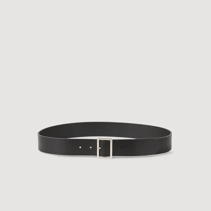 Belts Men SANDRO Leather Belt Black