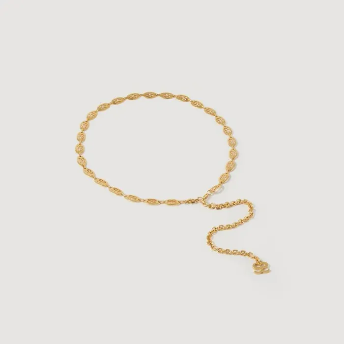 Belts Women SANDRO Jewelled Belt Brass Gold