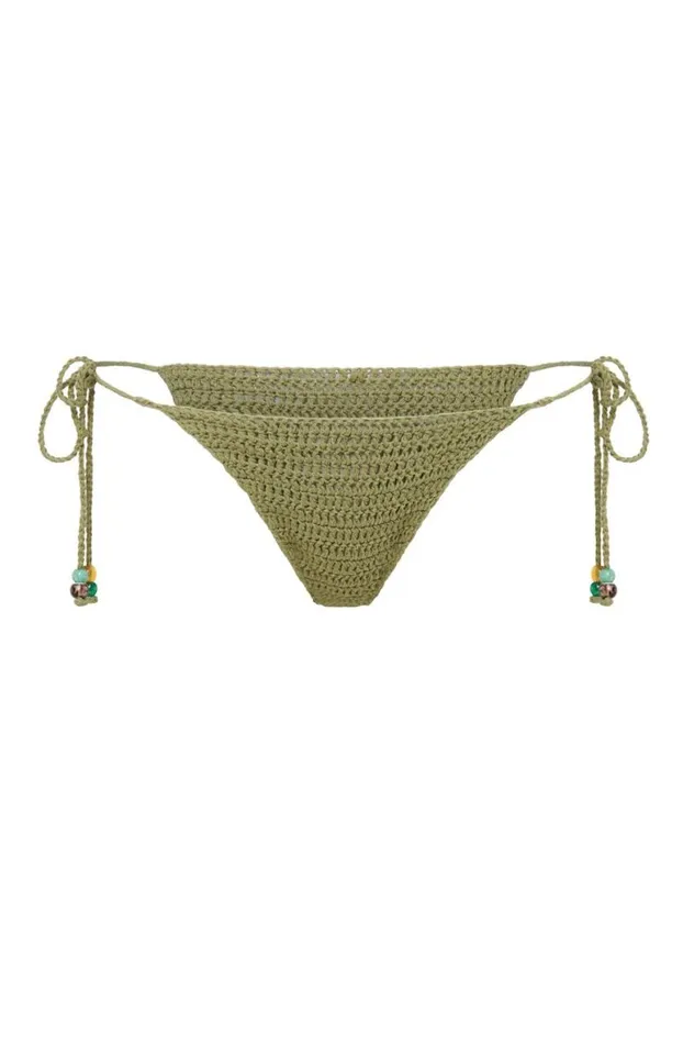Bikini Bottoms Women Jaded London Green Canary Knit Micro Bikini Bottoms