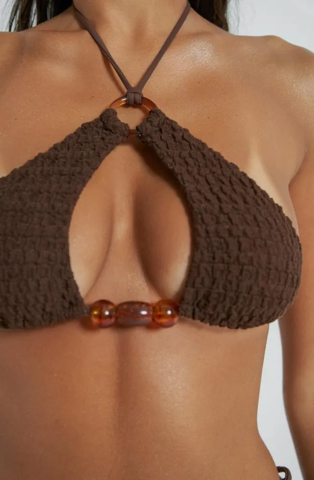 Bikini Tops Women Jaded London Poseidon Zig Zag Knit Halter Bikini Top