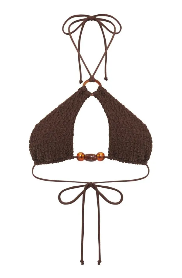 Bikini Tops Women Jaded London Poseidon Zig Zag Knit Halter Bikini Top