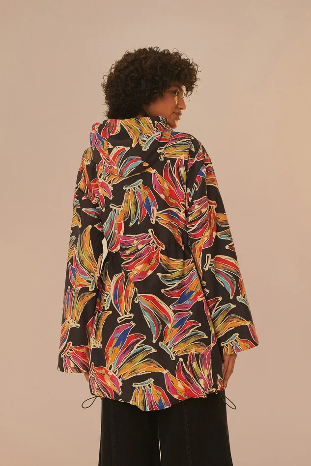 Black Artsy Bananas Short Raincoat Women Farm Rio Coats