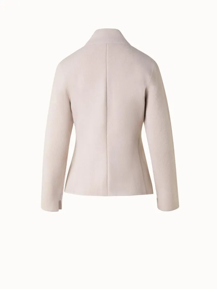 Blazer Style Cashmere Knit Cardigan Sand Women Akris Knitwear