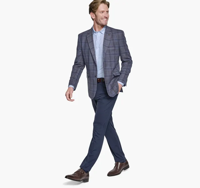 Blazers Dress Plaid Blazer BlueTan Plaid 8211 Johnston and Murphy Men