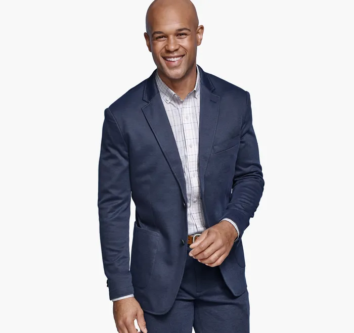 Blazers Men XC Flex Knit Blazer Navy Birdseye Johnston and Murphy