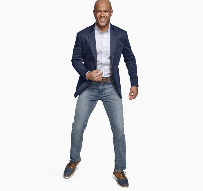 Blazers Men XC Flex Knit Blazer Navy Birdseye Johnston and Murphy