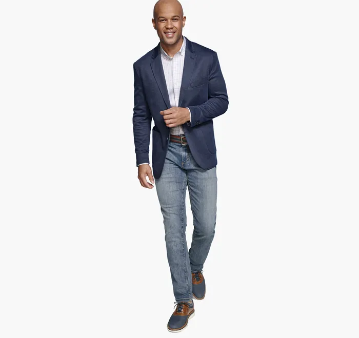 Blazers Men XC Flex Knit Blazer Navy Birdseye Johnston and Murphy
