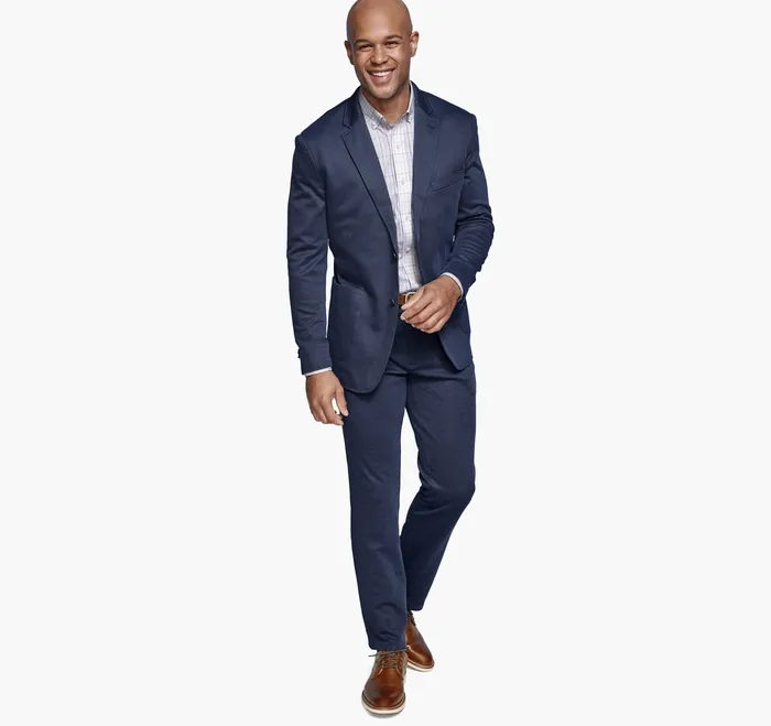 Blazers Men XC Flex Knit Blazer Navy Birdseye Johnston and Murphy