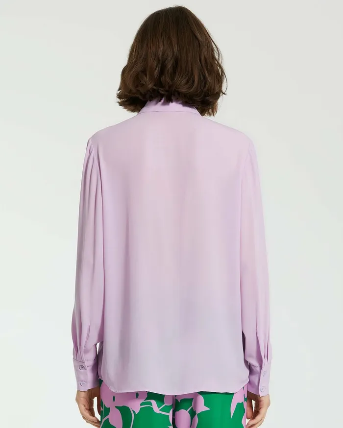 Blouses and Tops Mac Duggal Women The Bentley Long Sleeve Button Up Georgette Blouse 8211 FINAL SALE Orchid