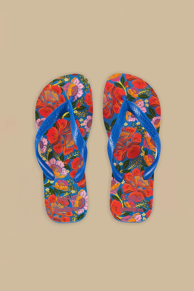 Blue Flowers Garden Havaianas Sandals Women Farm Rio Sandals