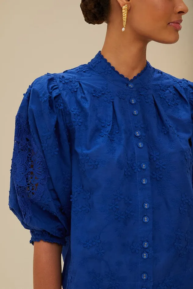 Blue Navy 3d Flower Blouse Women Farm Rio Blouses Blue Navy 3d Flower Blouse Women Farm Rio Blouses