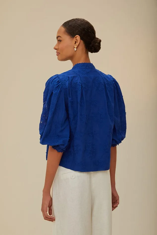 Blue Navy 3d Flower Blouse Women Farm Rio Blouses Blue Navy 3d Flower Blouse Women Farm Rio Blouses