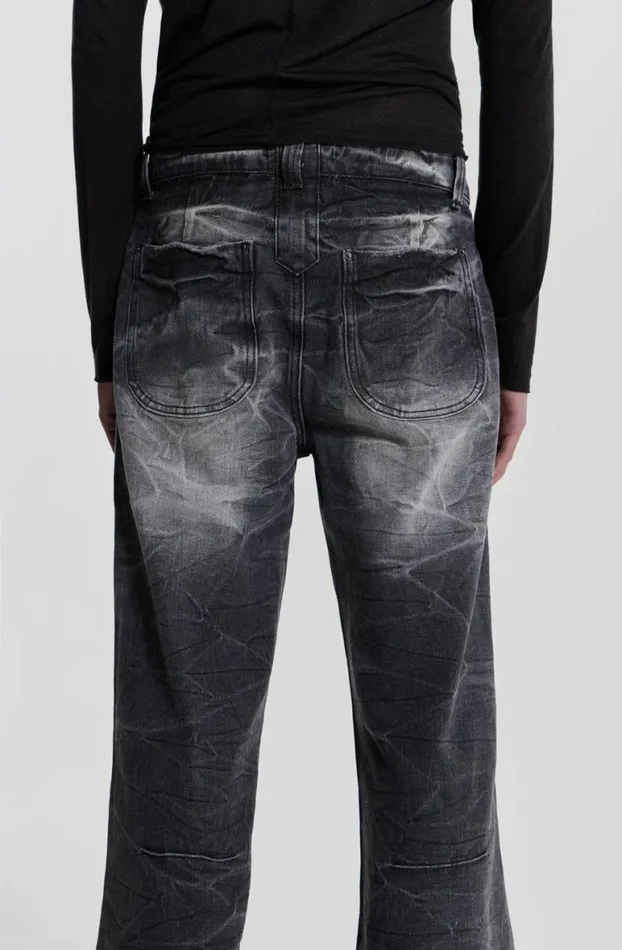 Bootcut Jeans Men Jaded London Black Crease Blaze Jean