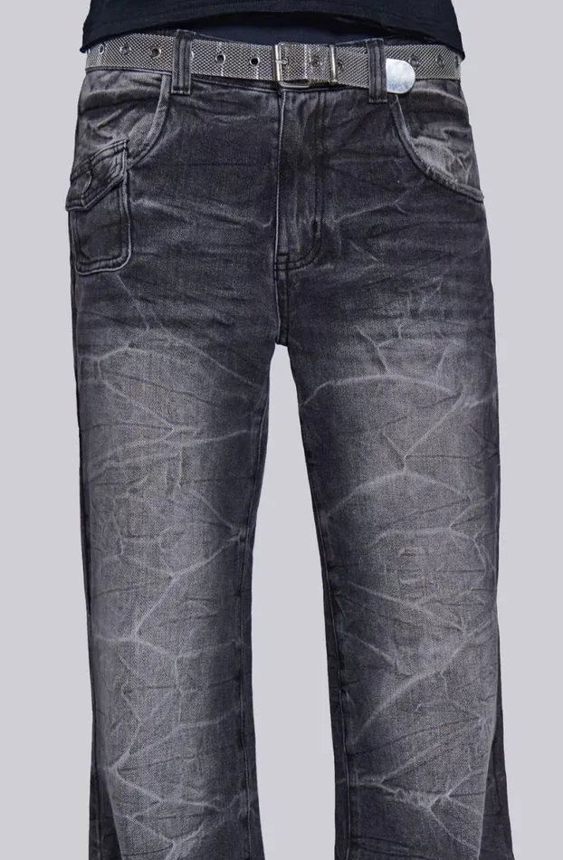 Bootcut Jeans Men Jaded London Black Crease Blaze Jean