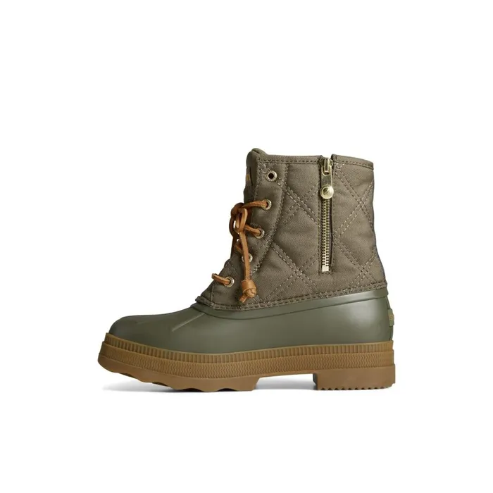 Boots Women Sperry Saltwater 20 Textile Duck Boot Medium Green