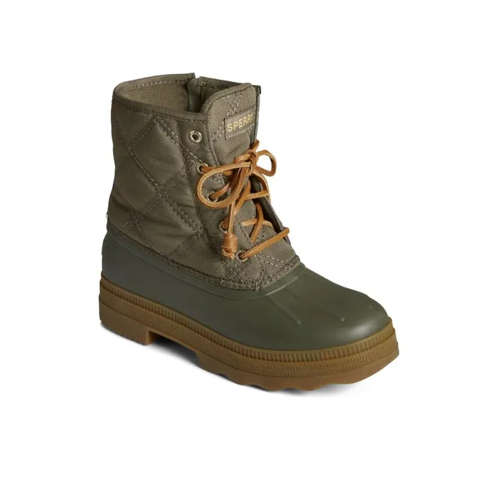 Boots Women Sperry Saltwater 20 Textile Duck Boot Medium Green