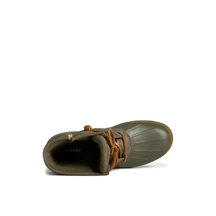 Boots Women Sperry Saltwater 20 Textile Duck Boot Medium Green