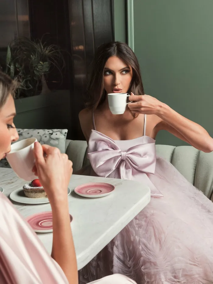 Bow Front Tulle Mini Dress Rose Women Cocktail Dresses Mac Duggal