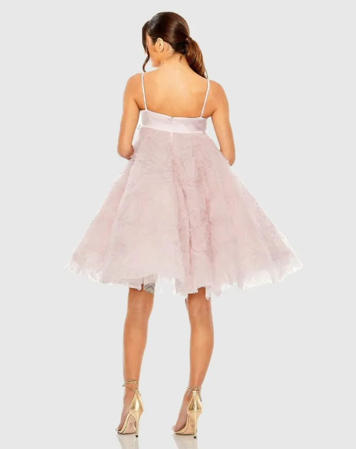 Bow Front Tulle Mini Dress Rose Women Cocktail Dresses Mac Duggal
