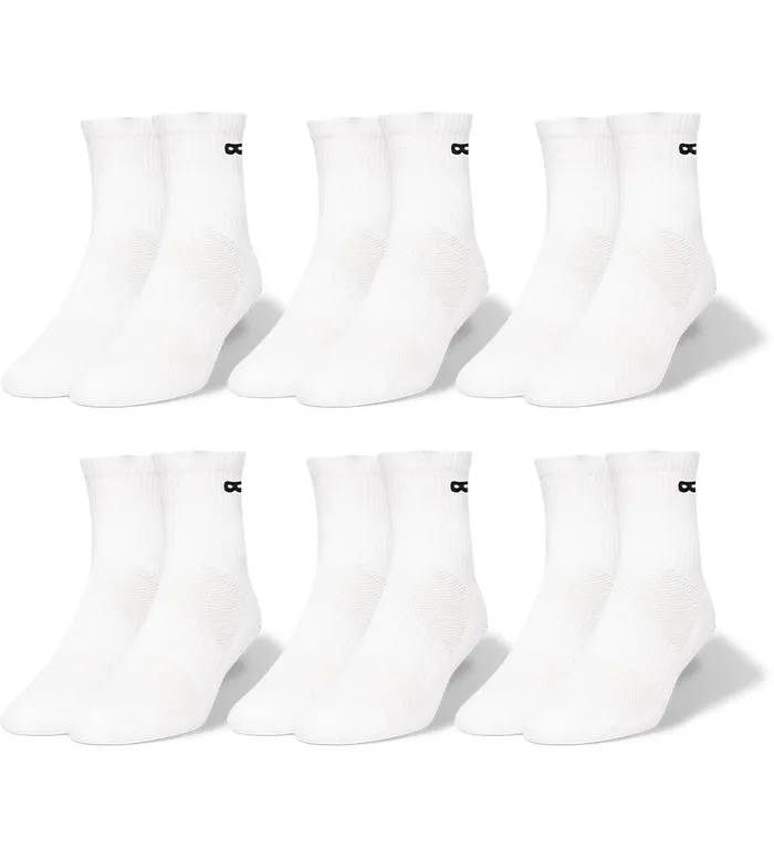 Bowo Cushion Ankle White Socks 6 Pack Men Pair Of Thieves Ankle
