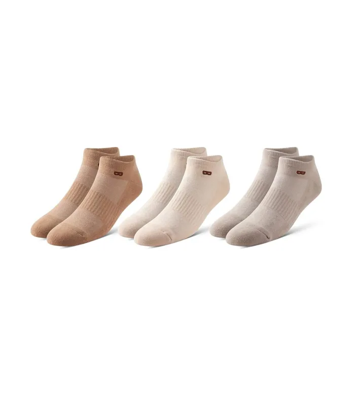 Bowo Cushion Low Cut Taupe Socks 3 Pack Men Pair Of Thieves LowCut