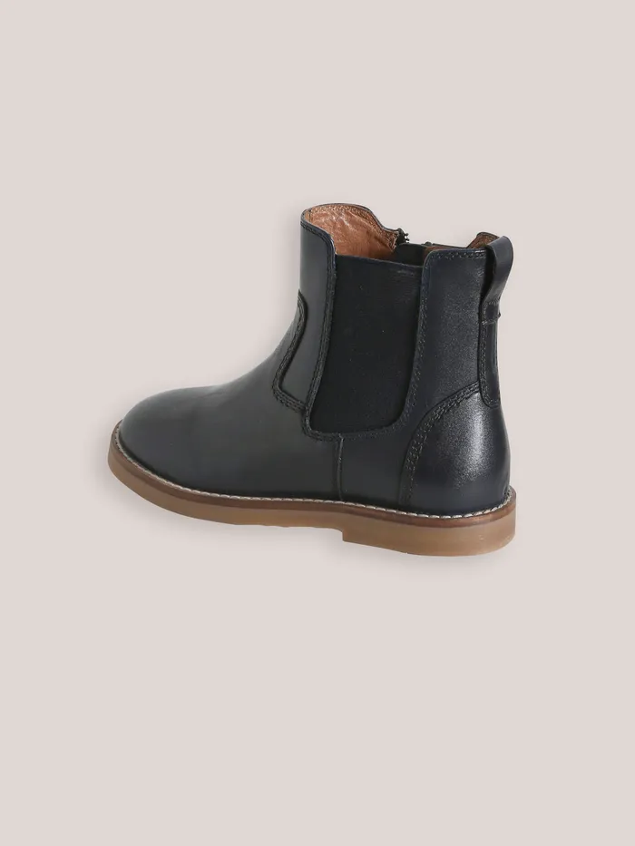 Boys Cyrillus Shoes Leather Chelsea Boots Marine