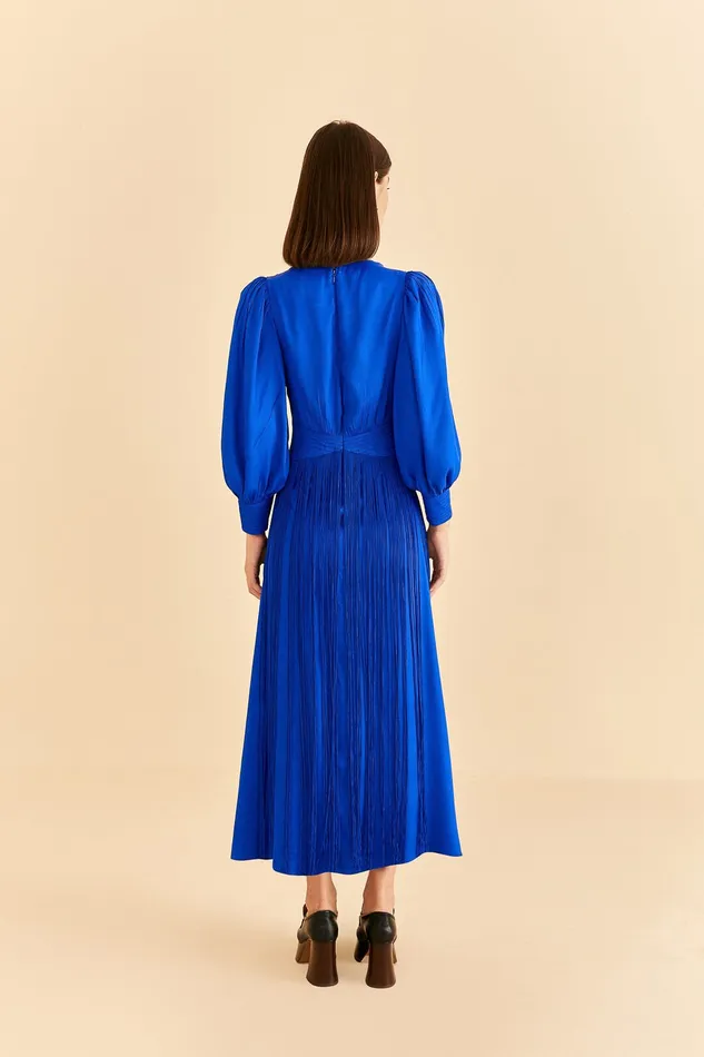 Bright Blue Fringes Maxi Dress Women Farm Rio Maxi Dresses
