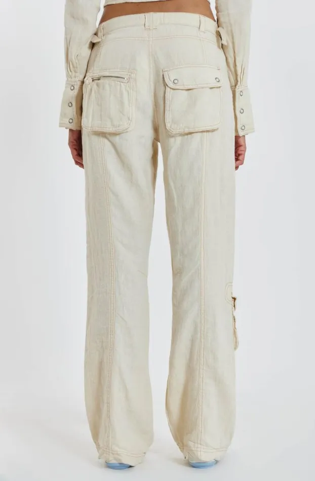 Cargo Pants Women Jaded London Santal Linen Cargo Trousers