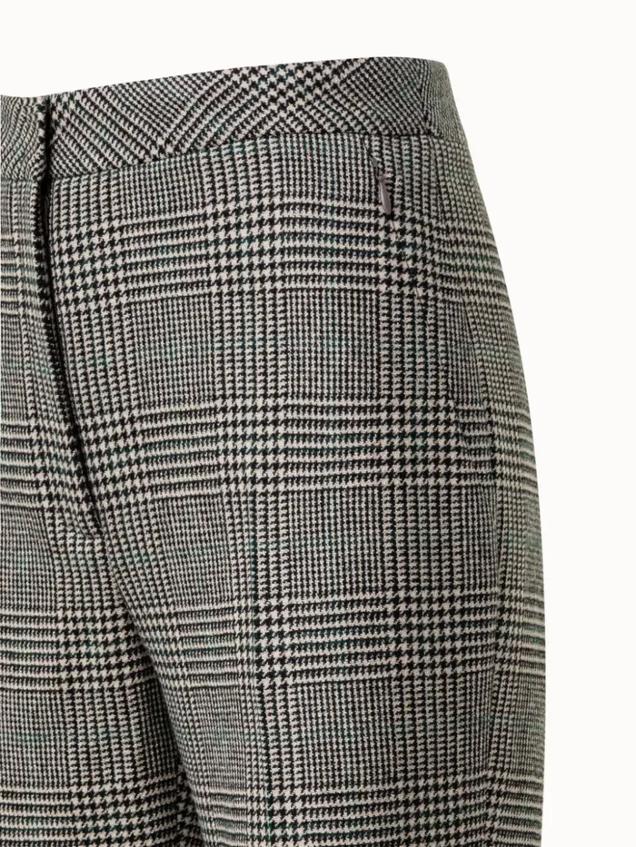 Cashmere Bootcut Pants With Prince Of Wales Check Greigeblack Women Akris Cashmere