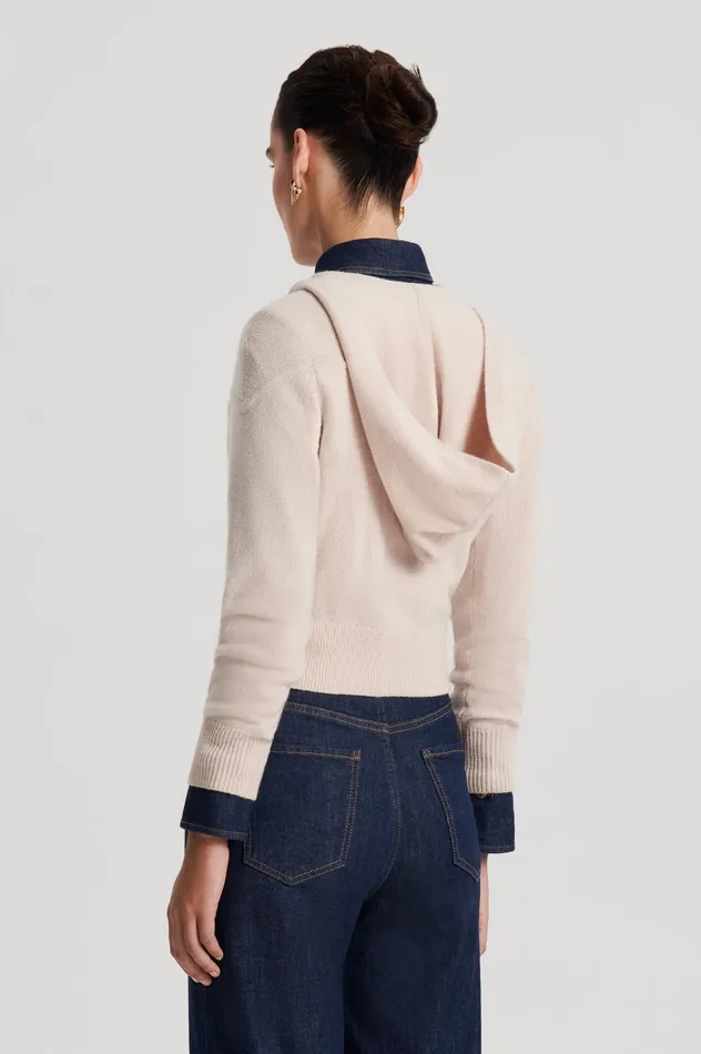 CASHMERE HOODED SWEATER WHEAT Knitwear Scanlan Theodore Women CASHMERE HOODED SWEATER WHEAT Knitwear Scanlan Theodore Women