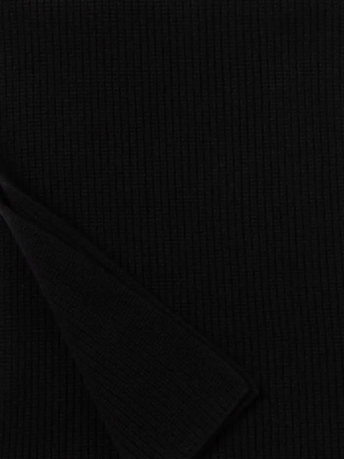 Cashmere Rib Knit Scarf Black Women Akris Cashmere