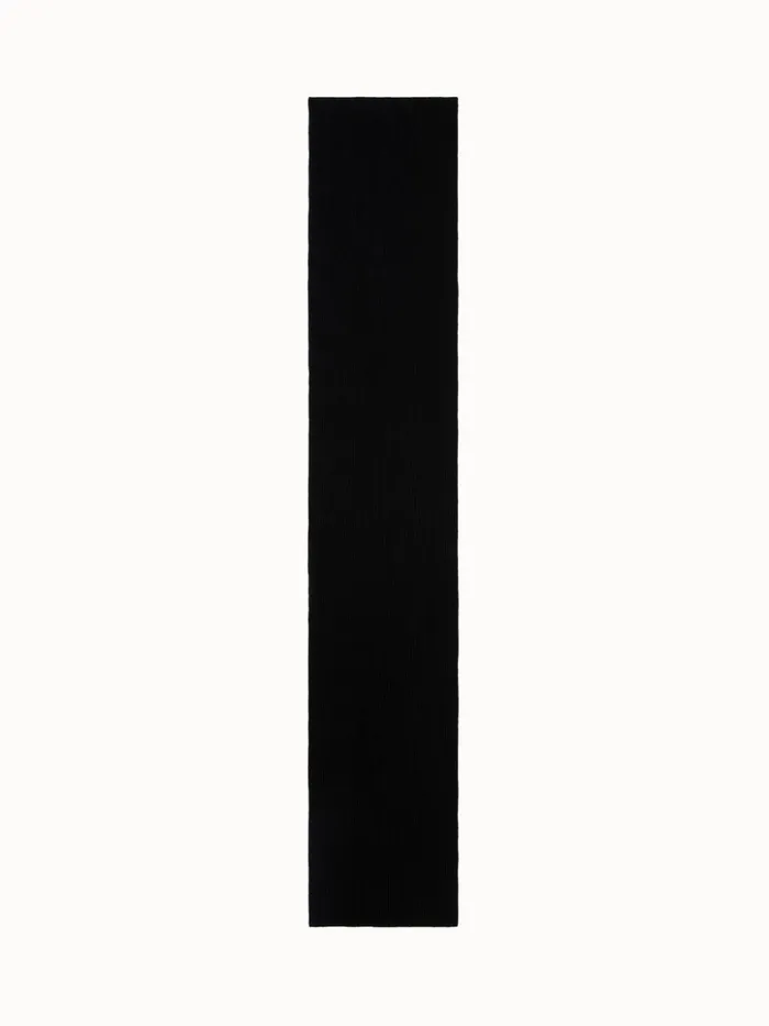 Cashmere Rib Knit Scarf Black Women Akris Cashmere