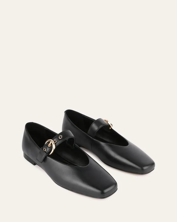 CASUAL jomercer Women Annabelle casual flats black leather CASUAL jomercer Women Annabelle casual flats black leather