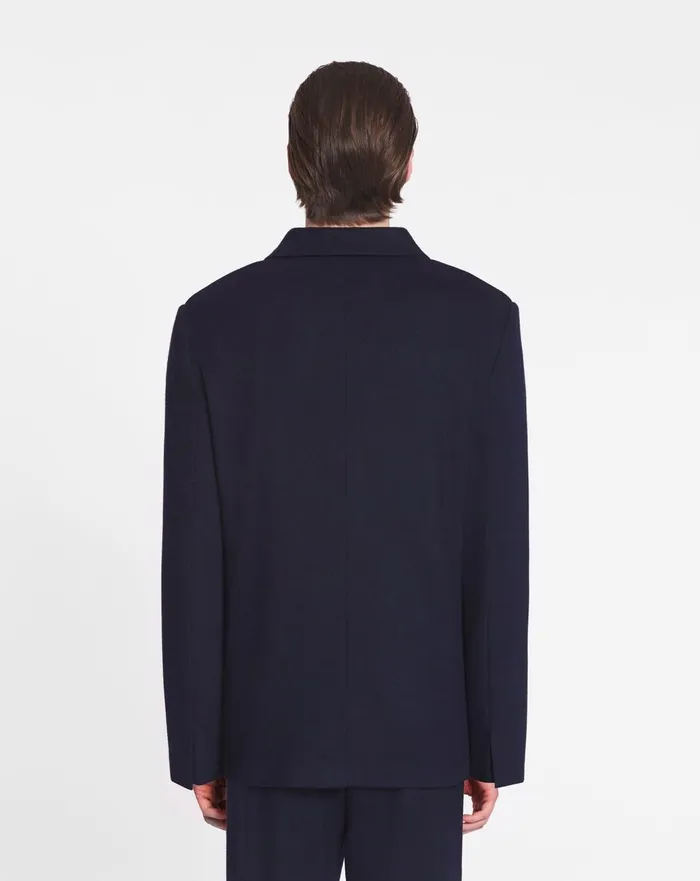 Casual Singlebreasted Jacket Dark Navuy Blue Men Lanvin Coats and Jackets