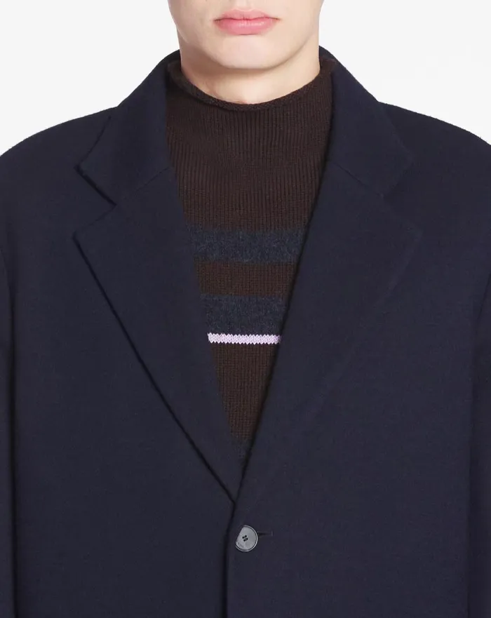 Casual Singlebreasted Jacket Dark Navuy Blue Men Lanvin Coats and Jackets