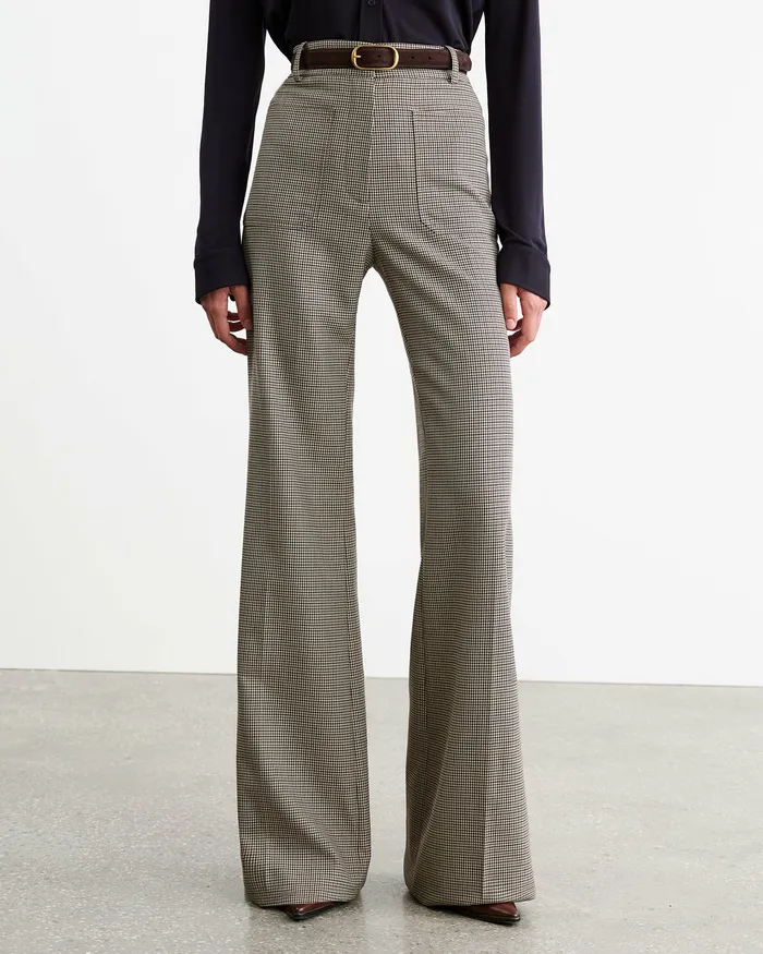 CHRISTOPHE PANT Brown Houndstooth Pants and Shorts Nili Lotan Women