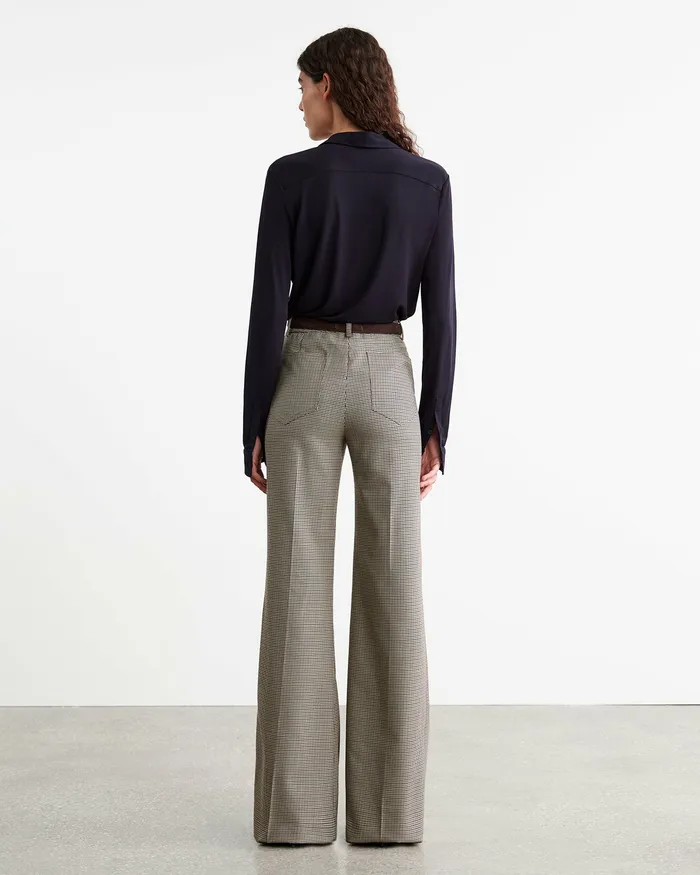 CHRISTOPHE PANT Brown Houndstooth Pants and Shorts Nili Lotan Women