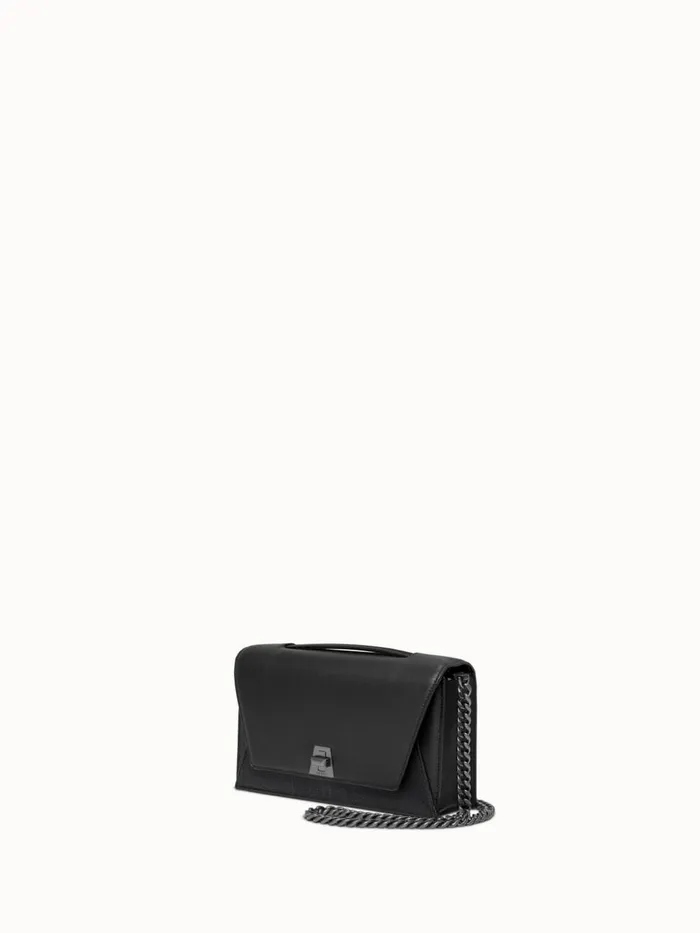 City Bag In Softcalf Leather And Horsehair Fabric Black Women Akris Shoulder Bags