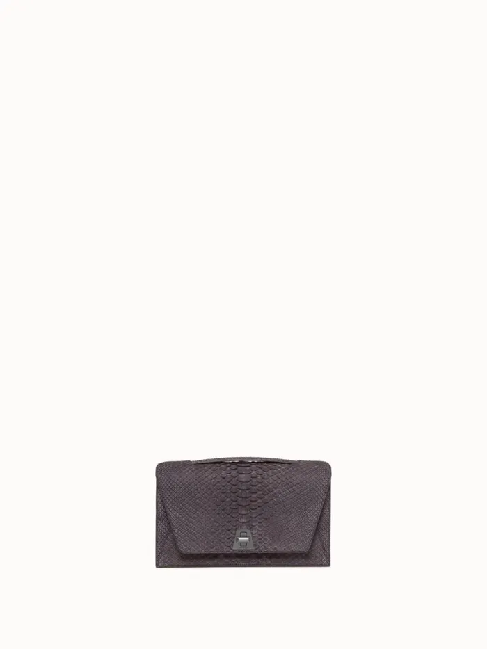 City Bag In Sueded Python Leather Denim Women Akris Shoulder Bags