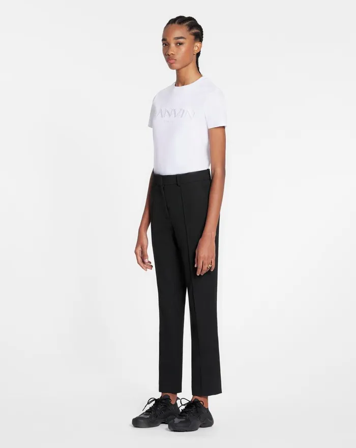 Classic Fit Lanvin Embroidered Tshirt Optical White Women Lanvin TShirts and Sweatshirts