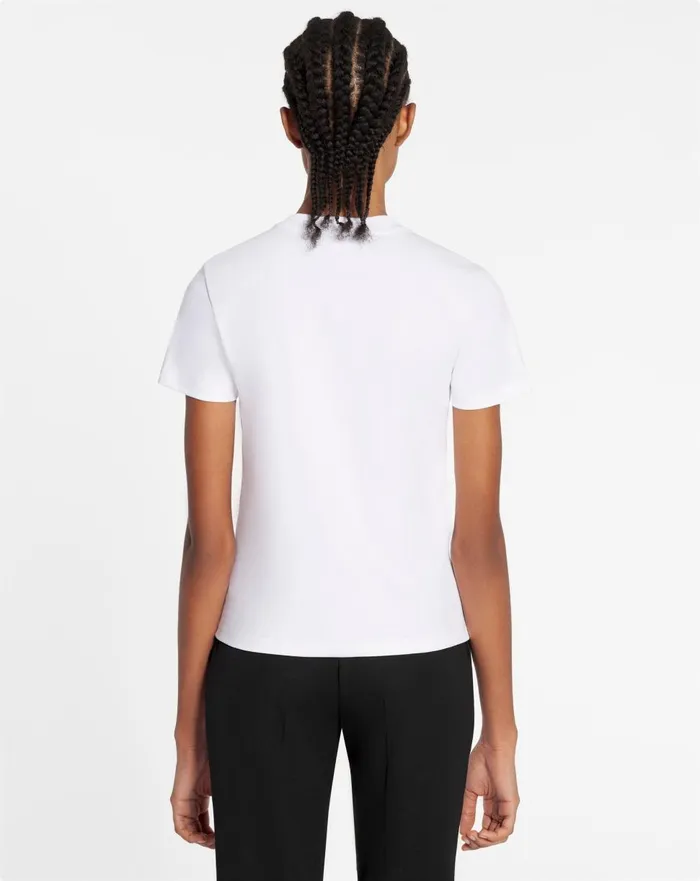 Classic Fit Lanvin Embroidered Tshirt Optical White Women Lanvin TShirts and Sweatshirts
