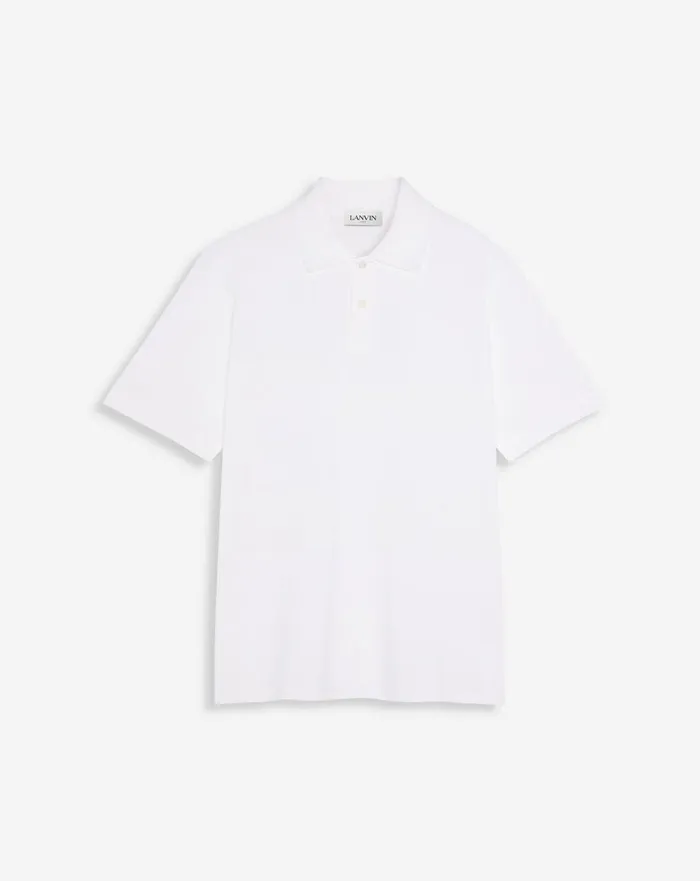 Classic Polo Shirt Optical White Men Lanvin Tshirts and Polos