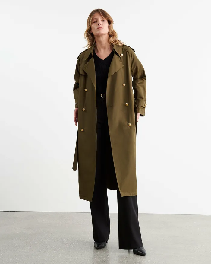 Coats and Outerwear TOUSSAINT TRENCH COAT Olive Green Nili Lotan Women